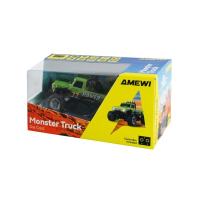 RC Monster Truck kovový 1:64 RTR LED Tempomat 2,4GHz zelený