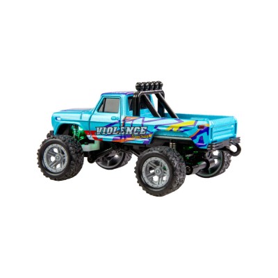 RC Monster Truck kovový 1:64 RTR LED Tempomat 2,4GHz modrý