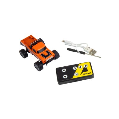 RC Monster Truck kovový 1:64 RTR LED Tempomat 2,4GHz oranžový