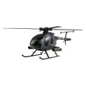 Hughes MD500 vojenský RC vrtulník, 4 kanálový s gyroskopem 6G, RTF, šedý