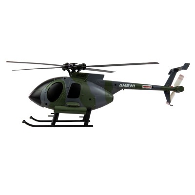 Hughes MD500 vojenský RC vrtulník, 4 kanálový s gyroskopem 6G, RTF, šedý