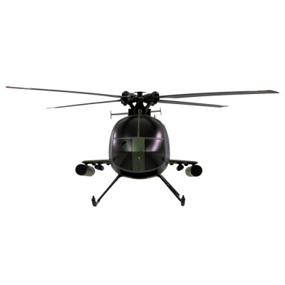 Hughes MD500 vojenský RC vrtulník, 4 kanálový s gyroskopem 6G, RTF, šedý