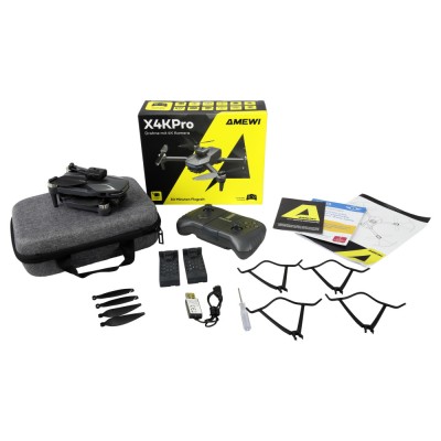 Dron AMXFlight X4KPro Brushless s kamerou včetně 2 baterií, gesta