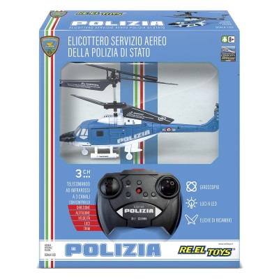 RE.EL Toys RC vrtulník policejní 3 kanály, gyroskop RTF sada