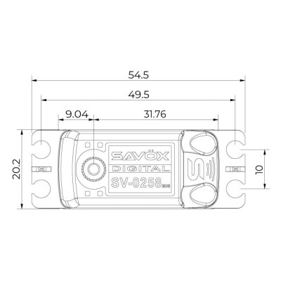 SV-0258MG HiVolt Digitální servo LOW PROFILE (8 kg-0,11s/60°)