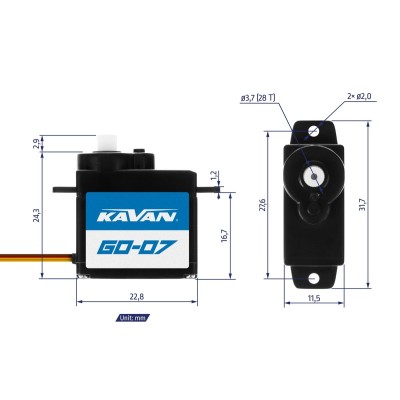 GO-07 (0.10s/60°, 0.9kg.cm)