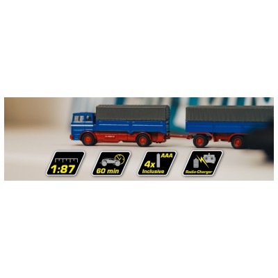 RC nákladní vůz MB 1620 s plachtou a přívěsem 1:87 RTR