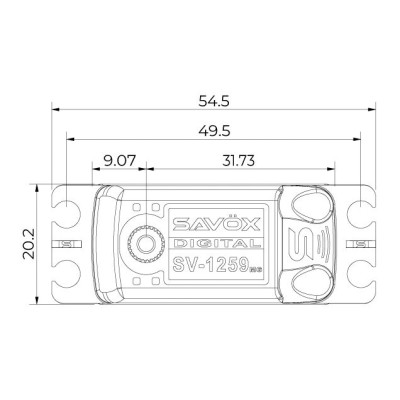 SV-1259MG HiVOLT digitální servo - LOW PROFILE (22kg-0,075s/60°)