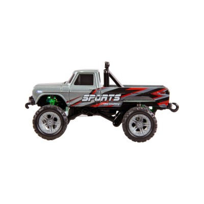 RC Monster Truck kovový 1:64 RTR LED Tempomat 2,4GHz šedý