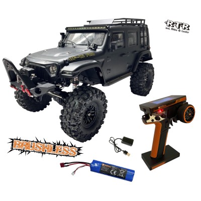 DF models DF-04S PRO BL brushless crawler, LED osvětlení, elektrický naviják, 2st. převodovka, uzávěrky diff 1:10. Matně černá