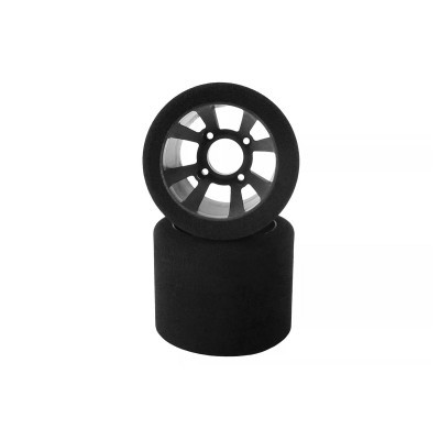 Mechové zadní gumy, PAN CAR 1/10, stříbrný disk, sh 37, 2 ks.