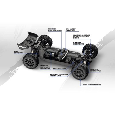 Buggy QByte XB Flux 1/12 – modrá