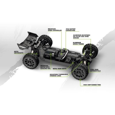 Buggy QByte XB Pro 1/12 – fluorescenční zelená