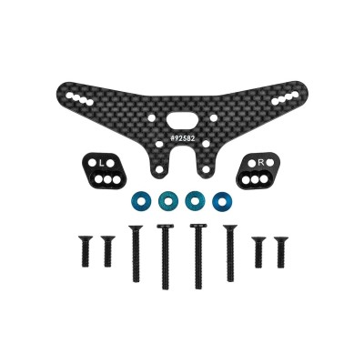 RC10B7.1 FT Konverzní sada zadní věže tlumičů Gull Dropper desek, - 2mm