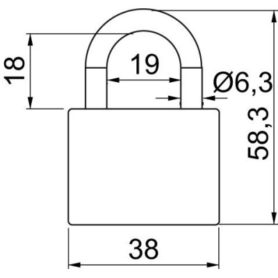 Zámek vis.38mm Richter RV OVAL JU1 2kl. SU