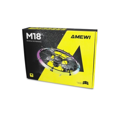 Dron M18 s kamerou a LED osvětleným ochranným kruhem RTF Brushless, gesta, FPV