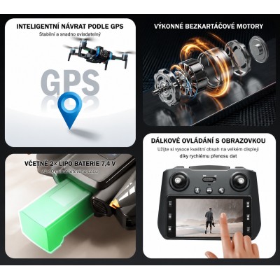 AMXFlight X5CPro dron s kamerou, LCD dálkovým ovládáním, střídavé motory, 2xAKU