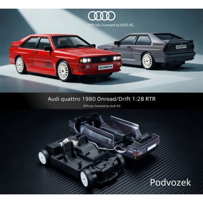 Audi quattro 1980 Onroad a Drift pneu 4WD 1:28 RTR červená