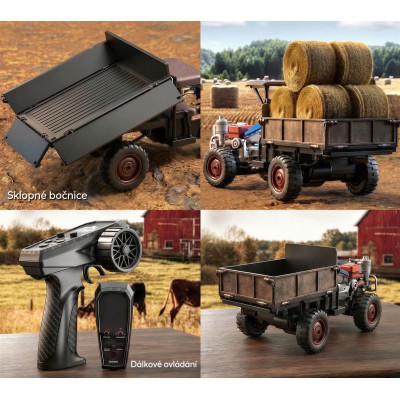 RC Retro traktor-Terra s kouřem a světlem 4WD proporcionální 1:12 RTR