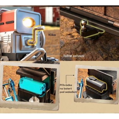 RC Retro traktor-Terra s kouřem a světlem 4WD proporcionální 1:12 RTR