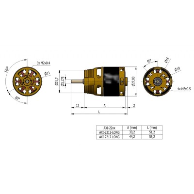 AXI 2212/26 V3 LONG střídavý motor