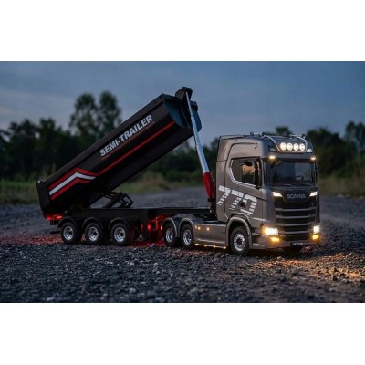 Sklápěcí návěs, třínápravový, pro modely Scania v měřítku 1:18 s LED osvětlením