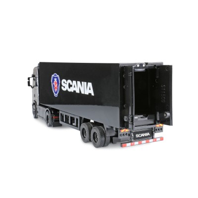 RC licencovaná Scania 730 S s návěsem, GYRO, driftovací, proporcionální pohon 4x4, 1:64 RTR, černá