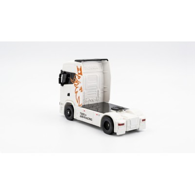 RC licencovaná Scania 730 S s návěsem, GYRO, driftovací, proporcionální pohon 4x4, 1:64 RTR, bílá