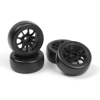 Sada driftových kol vč. pneumatik TSMK5-10 22x11 mm (černá/4 ks)