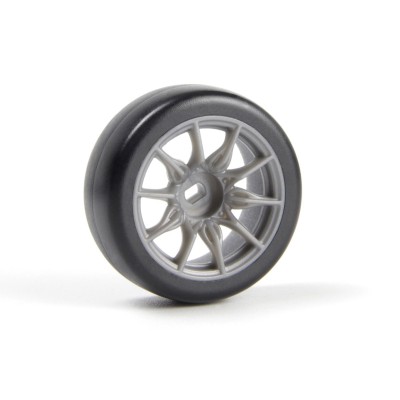 Sada driftových kol vč. pneumatik TSMK5-10 22x11 mm (šedá/4 ks)