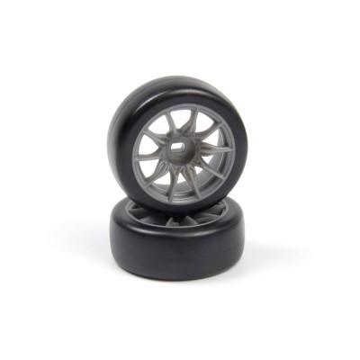Sada driftových kol vč. pneumatik TSMK5-10 22x11 mm (šedá/4 ks)