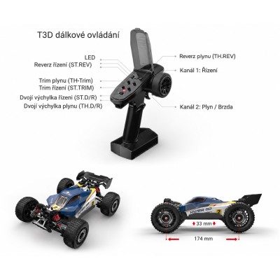 Hyper Go Buggy V2 střídavý 45km/h 4WD 1:16 RTR 2x karoserie