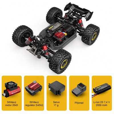 Hyper Go Buggy V2 střídavý 45km/h 4WD 1:16 RTR 2x karoserie