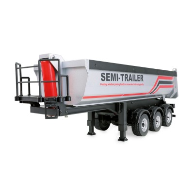 Sklápěcí návěs, třínápravový, pro modely Scania v měřítku 1:18 s LED osvětlením stříbrný.