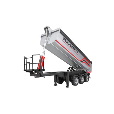 Sklápěcí návěs, třínápravový, pro modely Scania v měřítku 1:18 s LED osvětlením stříbrný.