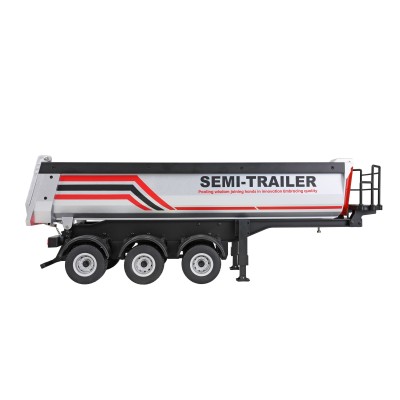 Sklápěcí návěs, třínápravový, pro modely Scania v měřítku 1:18 s LED osvětlením stříbrný.