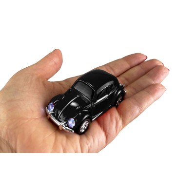 VW Brouk 1300 kovový s pistolovým dálkovým ovládáním a LED světly 1:64 RTR černý
