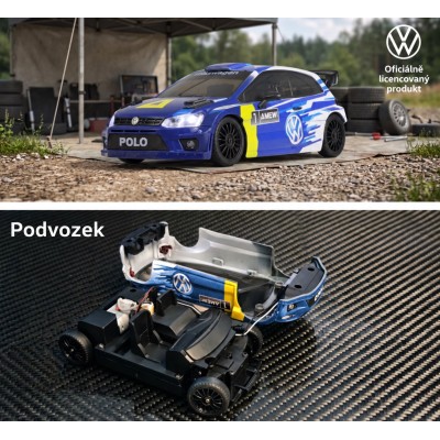 VW Polo R WRC Rally/Drift s Gyroskopem 4WD 1:28 RTR modrý