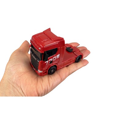 RC licencovaná Scania 730 S s návěsem, GYRO, driftovací, proporcionální pohon 4x4, 1:64 RTR, červená