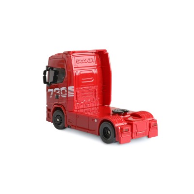RC licencovaná Scania 730 S s návěsem, GYRO, driftovací, proporcionální pohon 4x4, 1:64 RTR, červená