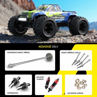 Hyper GO MTX14 RC MonsterTruck střídavý motor 4x4 1:14 RTR LED rampa