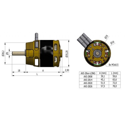 AXI 2814/20 V3 LONG střídavý motor