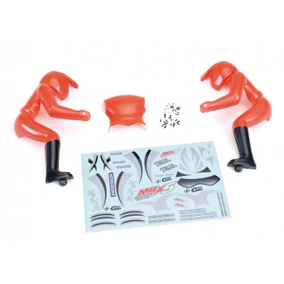 Figurka jezdce včetně nálepek, červená