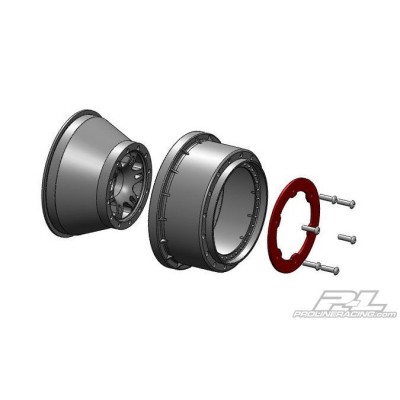 Split Six 2.2"/3.0" zadní TRX Slash černo/červený disk 2ks.