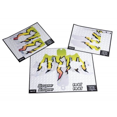 Nálepky pro X-8E HoTT, žluté nálepky