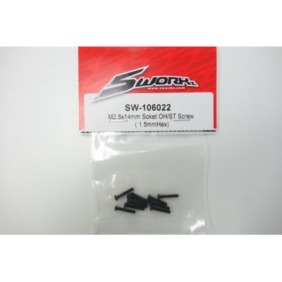 SWORKz ocelový Inbusový šroub s čočkovitou hlavou M2,5x14mm, 10 ks.