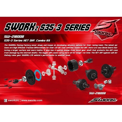 SWORKz HET BUGGY středový/př./zad. kompletní diferenciály, 1+1+1 ks.