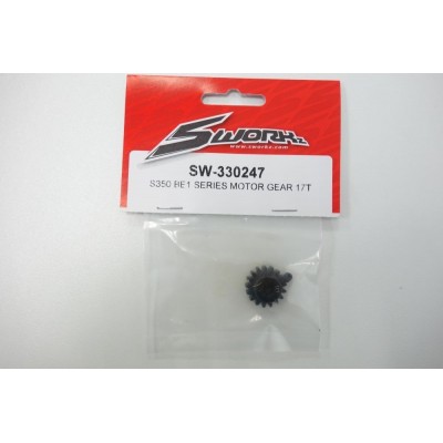 SWORKz ocelový motorvý pastorek 17 zubů, Modul M1.0 , 5mm motorová hřídel