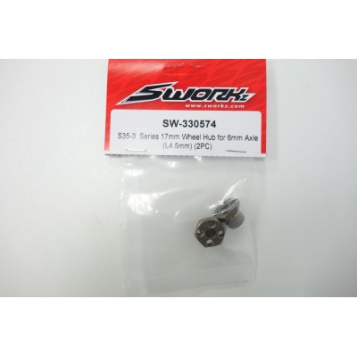 SWORKz hliníkové uanšeče kol 17mm pro 6mm osu, 2 ks.