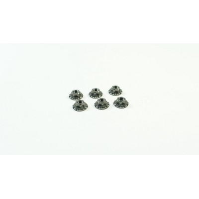 SWORKz T-7075 hliníkové M4 matky kol s ploškou, šedé, 6 ks.